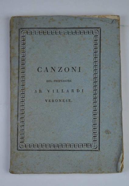 Canzoni - Francesco Villardi - copertina