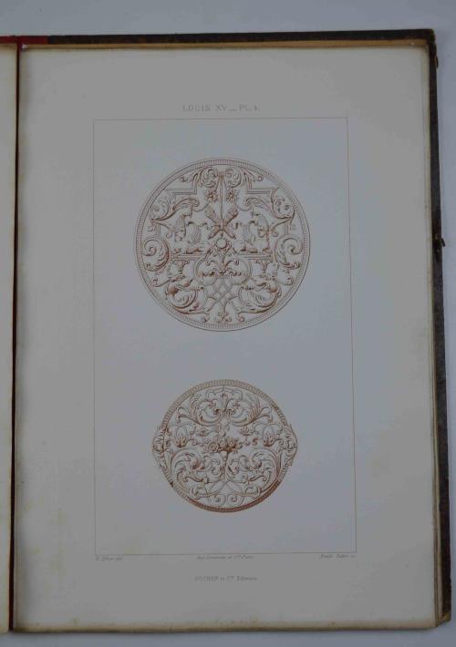 Motifs d'ornements pour Roses. Rosaces. Médaillons. Fonds et Panneaux circulaires des xvi. xvii. et xviii siècles (Henri III a Louis XVI) choisis et dessinés dans la collection de M. Renucci - R. Pfnor - copertina