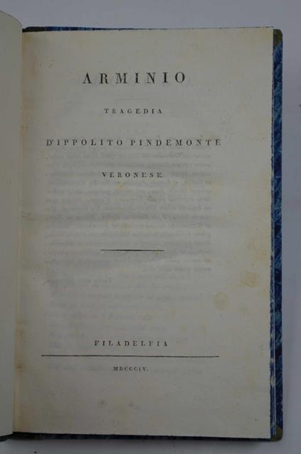 Arminio. Tragedia… - Ippolito Pindemonte - copertina