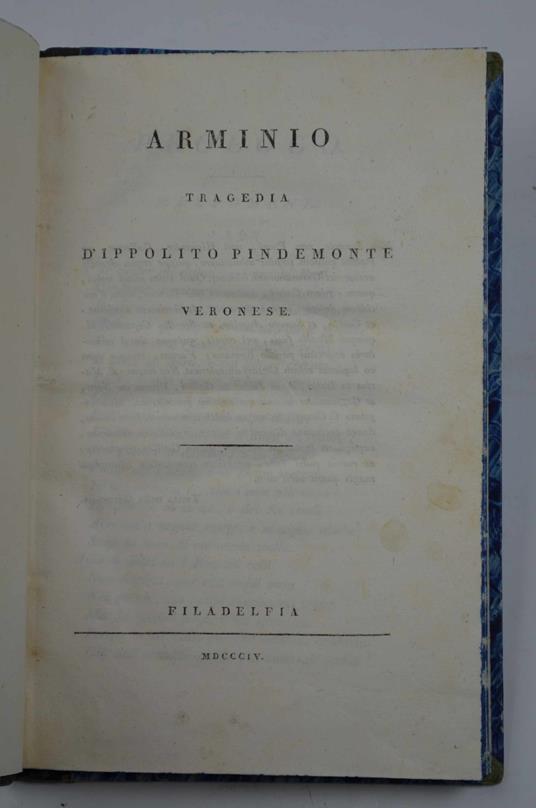 Arminio. Tragedia… - Ippolito Pindemonte - copertina