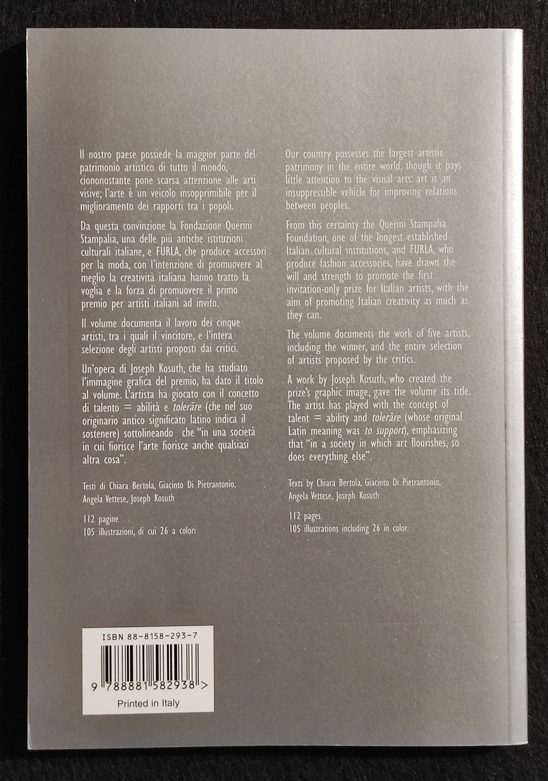 Talent/Um Toleràre - Giovani Artisti Italiani - Charta - 2000