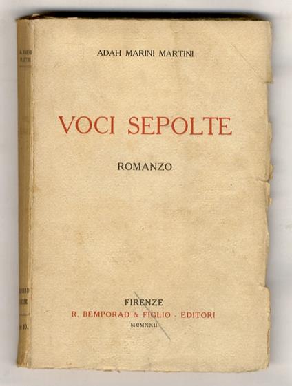 Voci sepolte. Romanzo - copertina