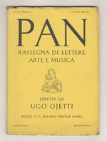 Pan. Rassegna di lettere arte e musica. Diretta da Ugo Ojetti. Redattore: Giuseppe De Robertis. Anno III, n. 6. 1 giugno 1935