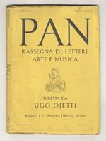 Pan. Rassegna di lettere arte e musica. Diretta da Ugo Ojetti. Redattore: Giuseppe De Robertis. Anno III, n. 5. 1 maggio 1935
