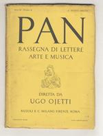 Pan. Rassegna di lettere arte e musica. Diretta da Ugo Ojetti. Redattore: Giuseppe De Robertis. Anno III, n. 8. 1 agosto 1935