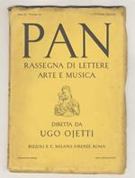 Pan. Rassegna di lettere arte e musica. Diretta da Ugo Ojetti. Redattori: Giuseppe De Robertis, Guido Piovene. Anno II, n. 10. 1 ottobre 1934