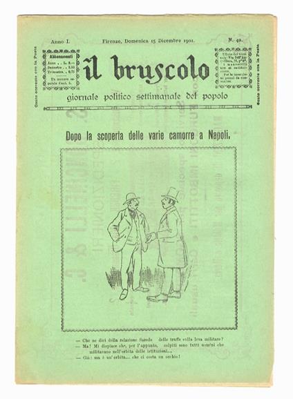 BRUSCOLO (IL) giornale politico settimanale del popolo. Gerente-responsabile: Alfredo Bussotti. Anno I. N. 42. Firenze, domenica 15 dicembre 1901 - copertina