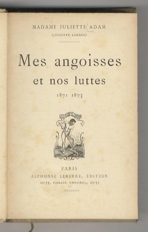 Mes angoisses et nos luttes (1871-1873) - copertina
