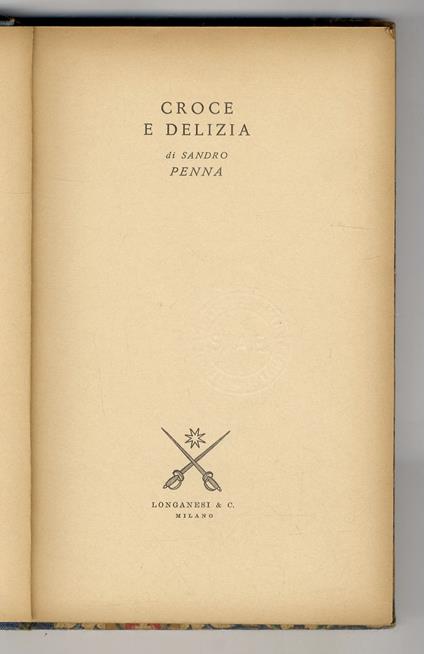 Croce e delizia - Sandro Penna - copertina