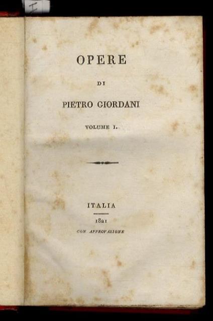 Opere - Pietro Giordani - copertina