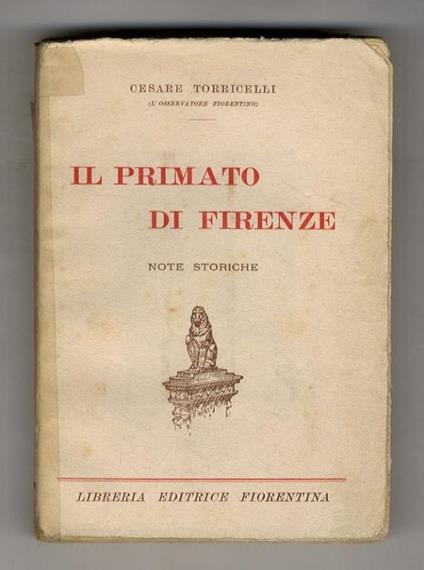 Il primato di Firenze. Note storiche - copertina