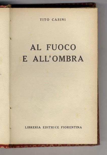 Al fuoco e all'ombra - copertina