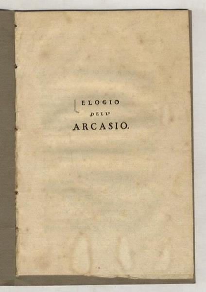 ELOGIO dell'Arcasio - copertina