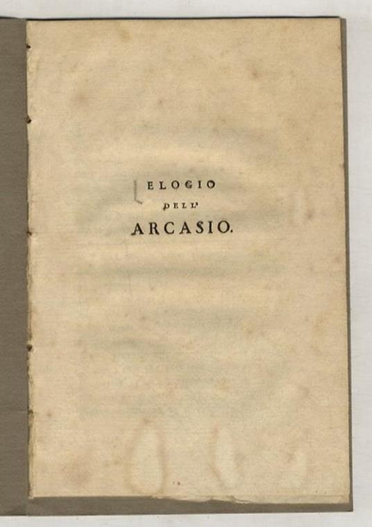 ELOGIO dell'Arcasio - copertina