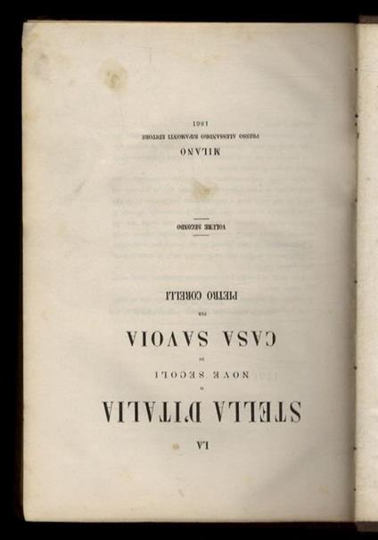 La Stella d'Italia, o nove secoli di Casa Savoia [...]. Volume secondo - Pietro Carelli - copertina