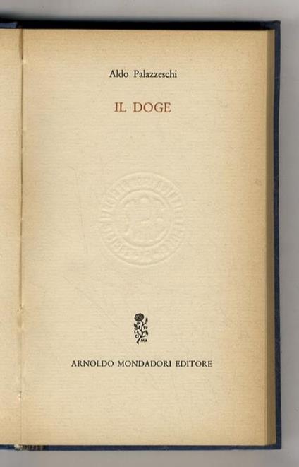 Il Doge - Aldo Palazzeschi - copertina