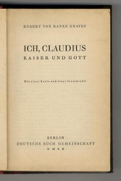 Ich, Claudius Kaiser und Gott - copertina