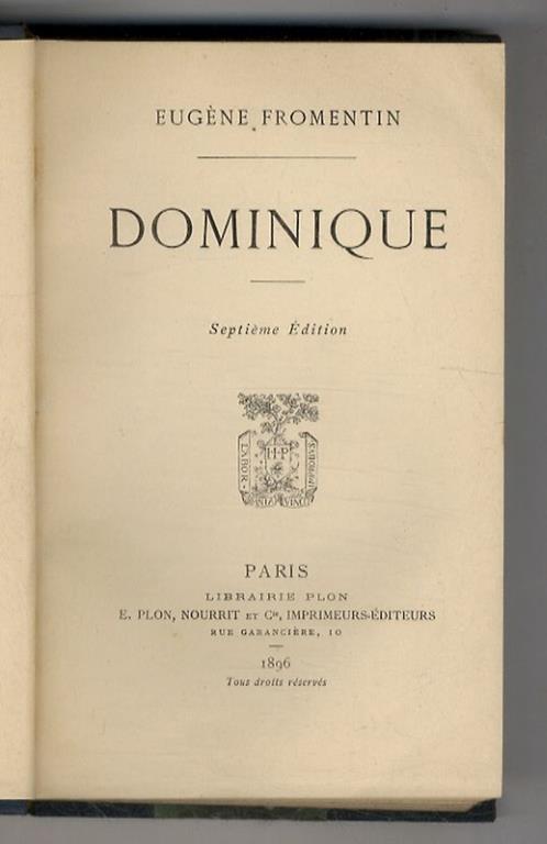 Dominique. 7ème édition - Eugène Fromentin - copertina