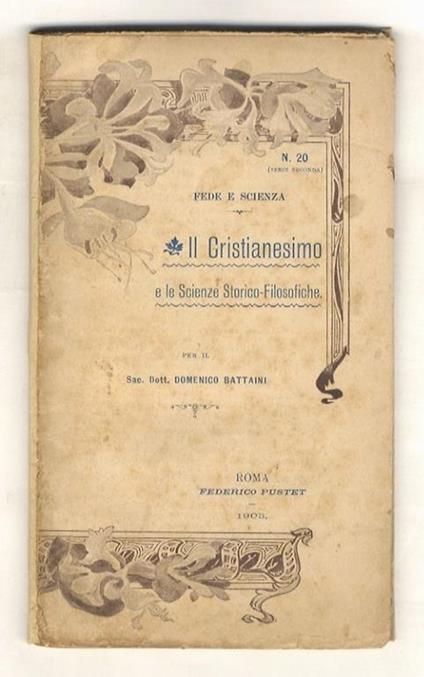 Il Cristianesimo e le Scienze Storico-Filosofiche - Domenico Battino - copertina