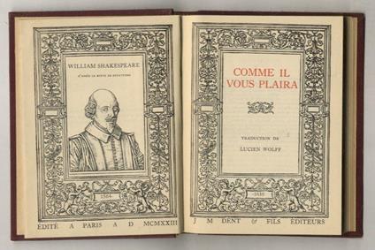 Comme il vous plaira. Traduction de Lucien Wolff - William Shakespeare - copertina