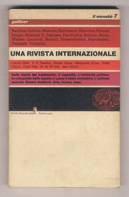 MENABÒ (Il) di letteratura. Diretto da Elio Vittorini e Italo Calvino. [Fascicolo n.] 7 - copertina