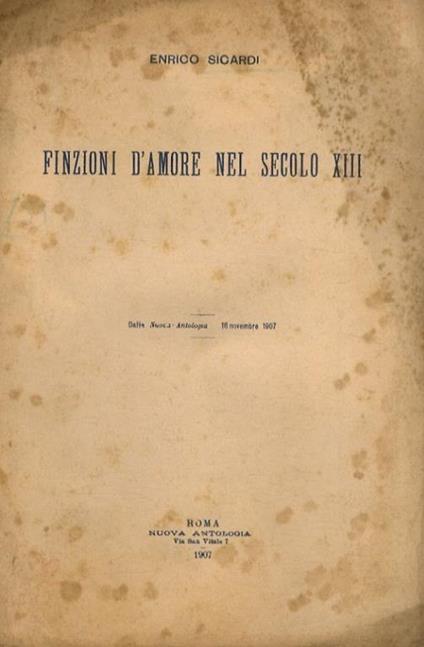 Finzioni d'amore nel secolo XIII - copertina