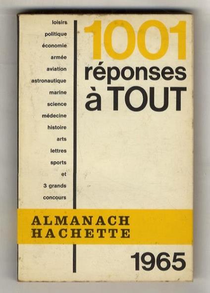 ALMANACH Hachette 1965. 1001 réponses à tout - copertina