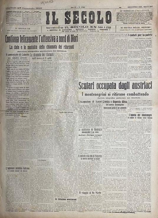 SECOLO (IL). Edizione del mattino. Anno LI. Numero 17917. Venerdì 18 febbraio 1916 - copertina