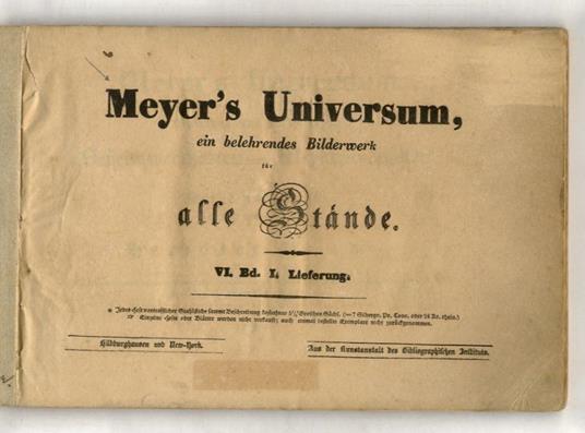 MEYER'S UNIVERSUM, ein belehrendes Bilderwerk (Sechster Band) - copertina