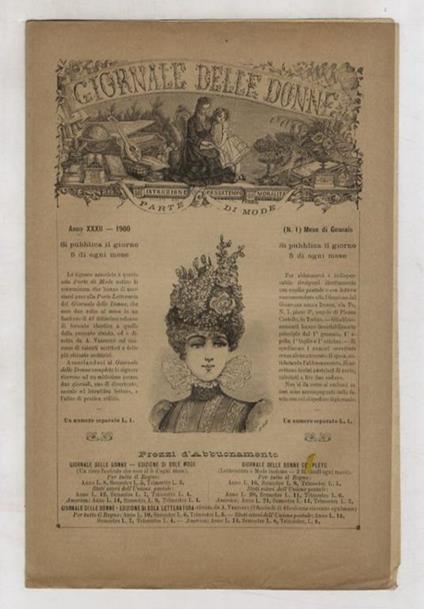 Giornale delle Donne. Istruzione, passatempo, moralità. Diretto da A. Vespucci. Parte di moda. Anno XI (1879) e anni dal XXVII (1895) al XXXVIII (1906) - copertina