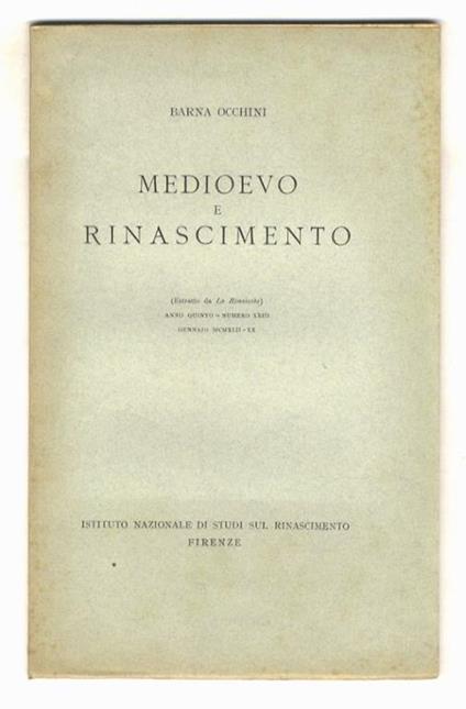 Medioevo e Rinascimento - Barna Occhini - copertina