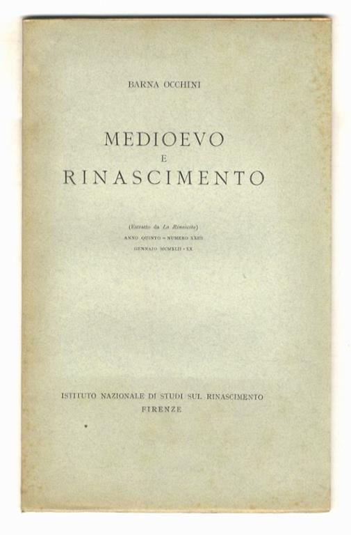 Medioevo e Rinascimento - Barna Occhini - copertina
