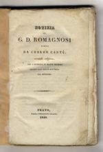 Notizia di G.D. Romagnosi [...] seconda edizione, con l'aggiunta di alcuni opuscoli intorno alla vita ed alle opere del medesimo