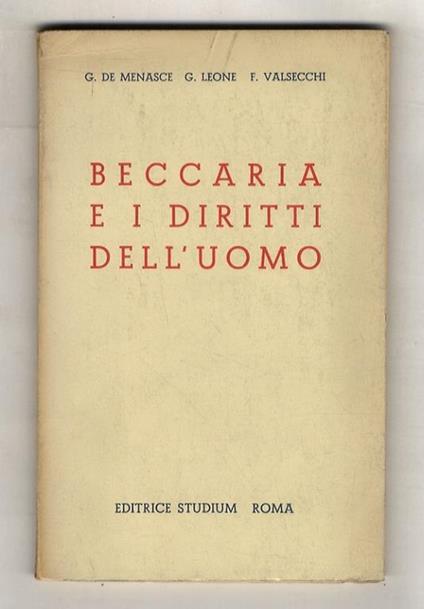 Beccaria e i diritti dell'uomo - copertina