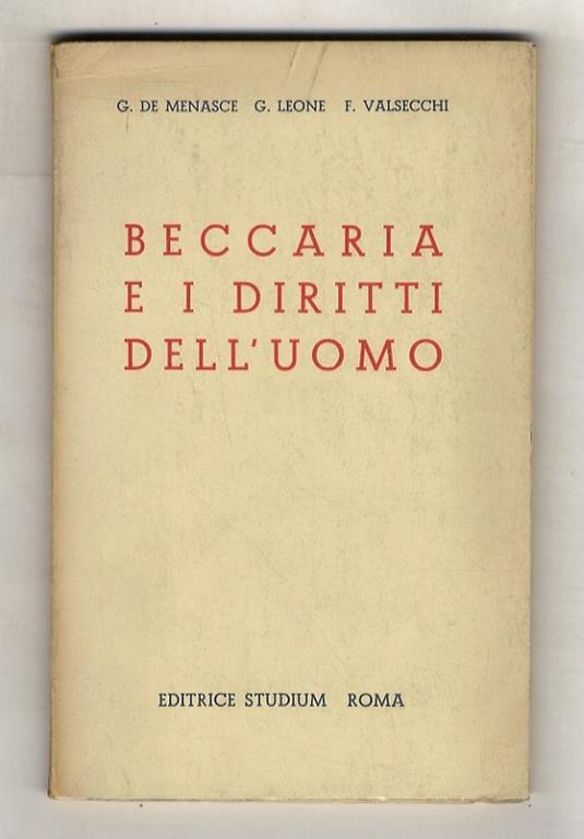 Beccaria e i diritti dell'uomo - copertina