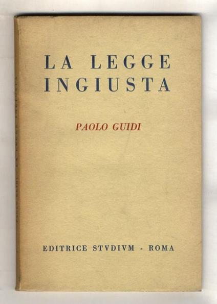 La legge ingiusta - Paolo Guidi - copertina