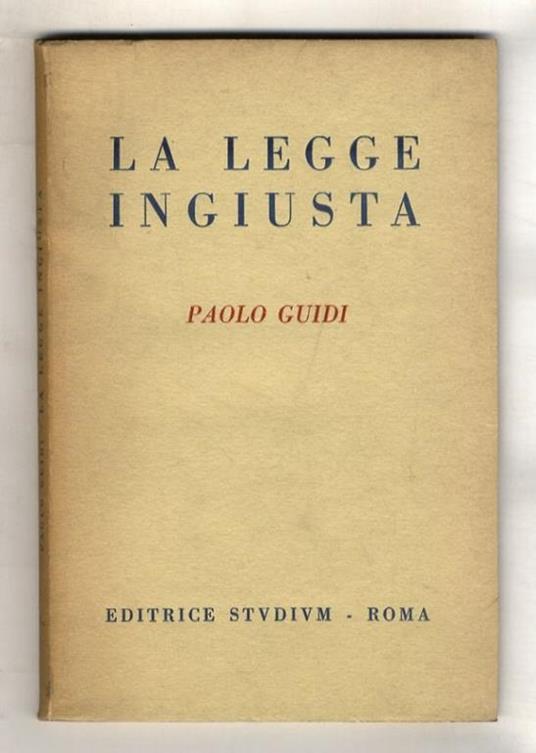 La legge ingiusta - Paolo Guidi - copertina