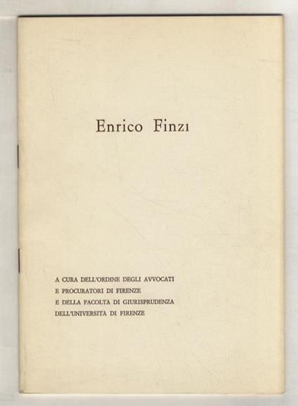 Enrico Finzi - copertina