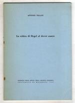 La critica di Hegel al dover essere