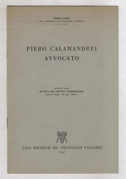 Piero Calamandrei avvocato - Enrico Finzi - copertina