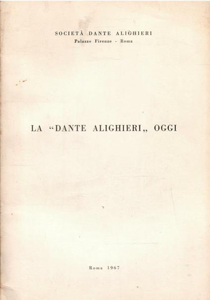 La "Dante Alighieri" Oggi - copertina