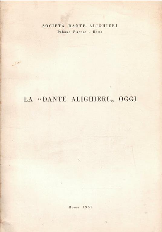 La "Dante Alighieri" Oggi - copertina