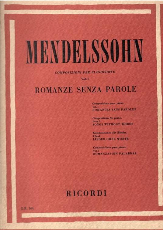 Composizioni Per Pianoforte Vol. I Romanze Senza Parole Kurt