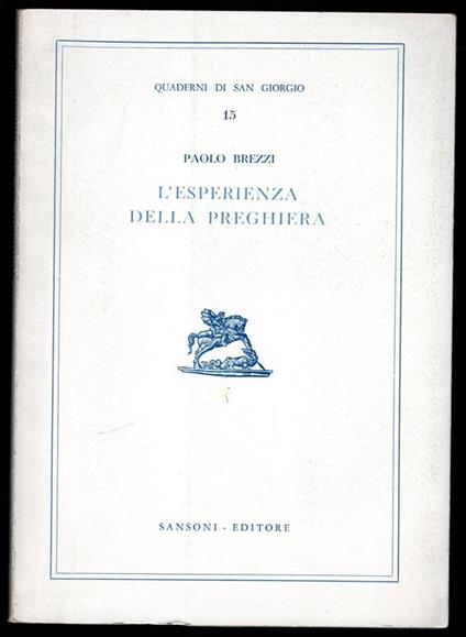 L' esperienza della preghiera - Paolo Brezzi - copertina