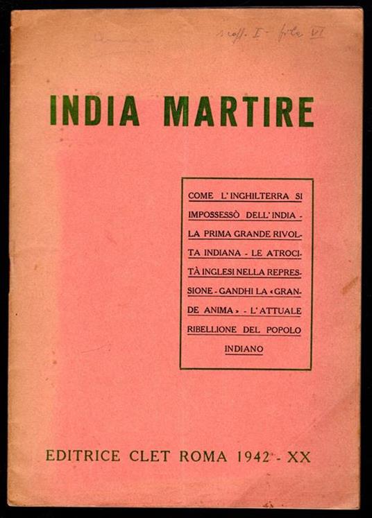 India martire - copertina