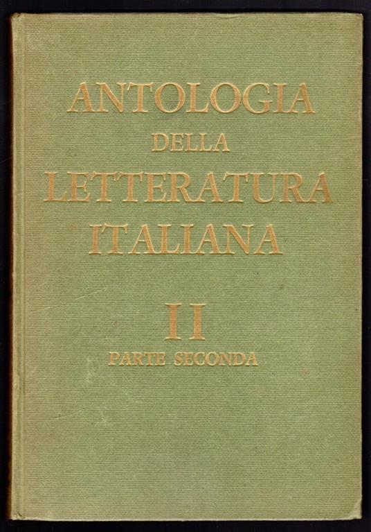 Antologia della letteratura italiana II. Dal cinquecento alla fine del settecento - copertina