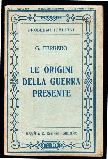Le origini della guerra presente - copertina