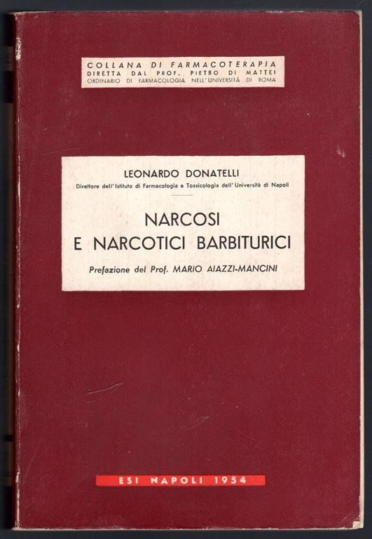 Narcosi e narcotici barbiturici - Leonardo Donatelli - copertina