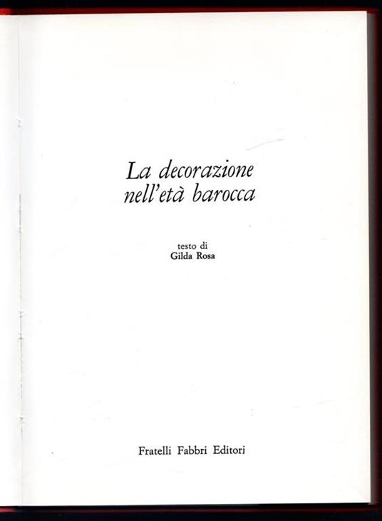 La decorazione nell'età barocca - copertina