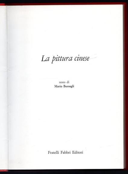 La pittura cinese - Mario Bussagli - copertina